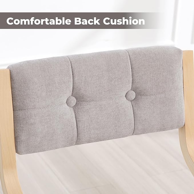 4-Pack Folding Dining Chairs with Cushion,Padded Foldable Dining Chairs,Portable Wooden Folding Chairs with Tufted Buttons Seat for Dining Rooms Kitchen Wedding and Party Indoor Lightgrey