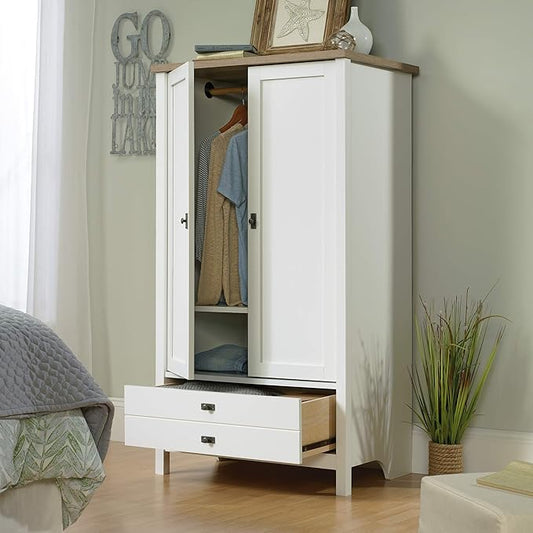 Sauder Cottage Road Armoire, Soft White finish