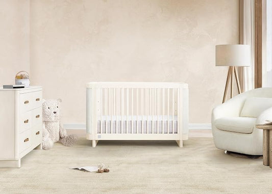 Delta Children babyGap Callie 4-in-1 Upholstered Crib - Greenguard Gold Certified, Antique White/White Boucle