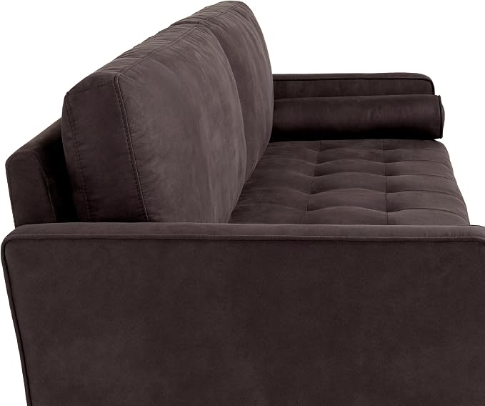 Studio Living® Lexington 75.6" Sofa, Modern Design, Pocket Coil Comfort, Easy Assembly, Faux-Suede Fabric, Charcoal