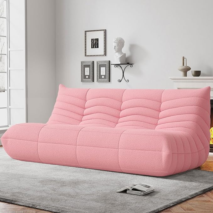 WHGBJA Bean Bag Chair for Adults with Memory Foam Couch, 3 Seater Bean Bag Sofa for Bedroom, Living Room, Reading, Gaming Floor Sofa Couch, Boneless, Comfy