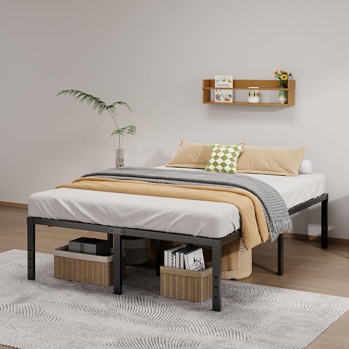 LUMUNANCE Metal Bed Frame Full Size - 18 Inch Heavy-Duty Full Platform Bed Frame No Box Spring Needed, Easy Assembly, Noise-Free, Sturdy Mattress Foundation, Underbed Storage Space