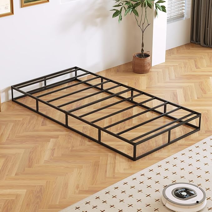 Twin Box Spring, Heavy Duty Metal Frame Mattress Foundation with Fabric Cover, Easy Assembly, Noise-Free (7 Inch, Twin)