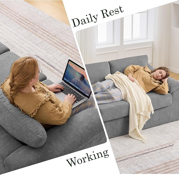 Boneless Single Sofa Chair, Modern Cloud Accent Chair, Comfy Deep Seat Couch for Living Room, Bedroom, Apartment, Small Space, No Assembly, Light Gray