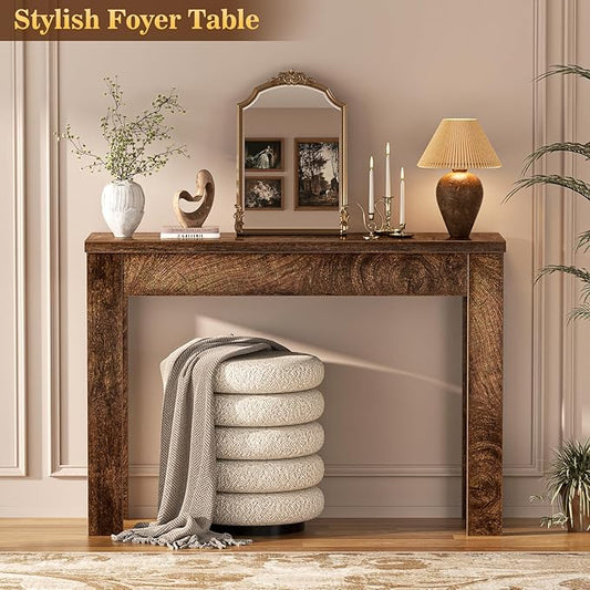 Armocity Console Table, Small Farmhouse Wood Entryway Table, Narrow Sofa Tables Behind Couch, Entry Table for Entrance, Hallway, Living Room, 32", Cracked Oak