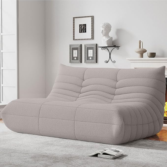 WHGBJA Bean Bag Chairs for Adults with Memory Foam Couch, Loveseat Sofa Chair for Bedroom, Living Room, Reading, Gaming Floor Sofa Couch, Boneless, Comfy