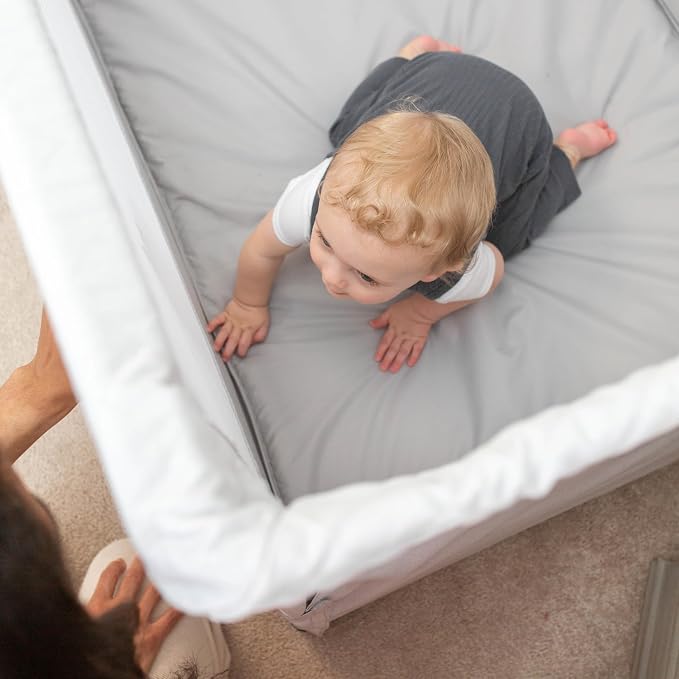Baby Delight Lunaire Full Size Crib | Breathable Mesh Baby Crib | Tool-Free Assembly Baby Bed | Driftwood Grey