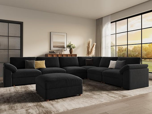 EASE MOOSE Oversized Sectional Modular Sofa,Large L Shape Sectional Couch Wide Deep Seat Modular Cloud Couch,Removable Cover