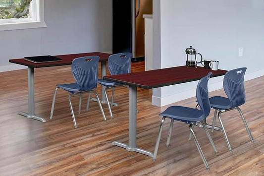 Romig Pillar 66" x 24" Training Table- Mahogany/Grey Base
