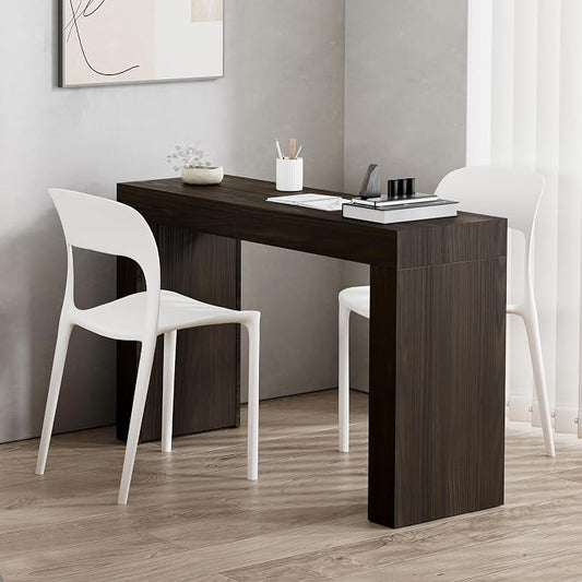 Mobili Fiver, Evolution Desk 47.2 x 15.7 in, Dark Walnut with Two Legs, Made in Italy