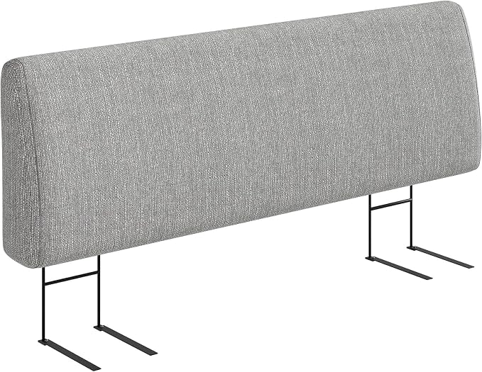 4.7” Upholstered Headboard for Queen Size Bed, No Drill Needed, 5 Min Assembly, Headboard for 8–14 Inch Mattress, Perfect for Renters Dorm Kids Pet, Linen Gray