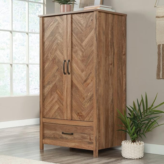 Sauder Cannery Bridge Armoire, L: 32.36" x W: 22.52" x H: 59.80", Sindoori Mango Finish