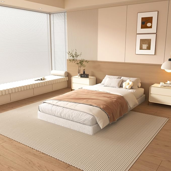 NHODIR 4 Inch Twin Box Spring Bed Base,Heavy Duty Metal Box Spring for Twin Bed Mattress Foundation with Fabric Cover, Noise-Free, Easy Assembly