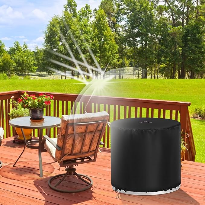 POMER Round Fire Pit Cover for Solo Stove Bonfire 2.0-20" D x 15" H | Heavy Duty,Waterproof,Outdoor,All Weather Resistant,Double seams,Easy to use and clean