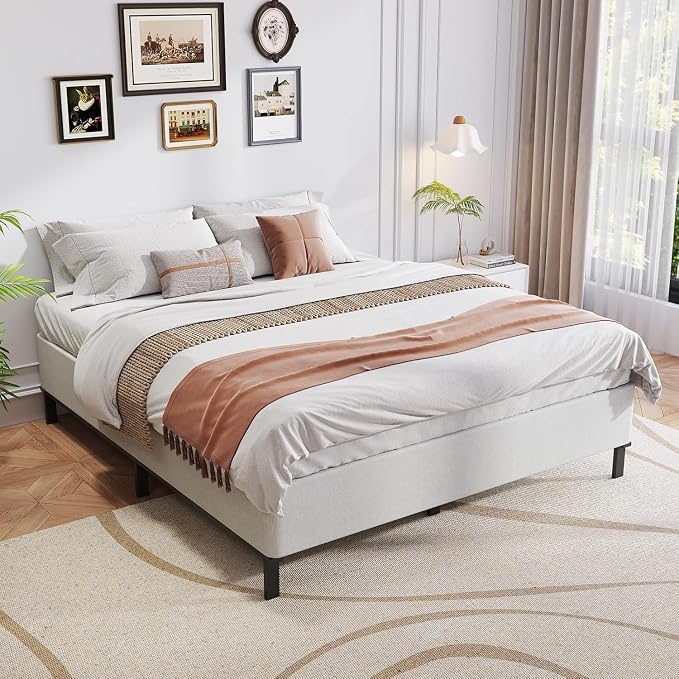 OSASET California King Box Spring, 9 Inch Metal California King Box Spring Only, Heavy Duty Metal Frame Mattress Foundation Support for 3500lbs, Easy Assembly, Noise Free, Non Slip