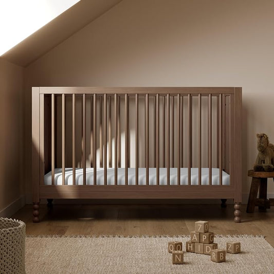 Storkcraft Rio 5-in-1 Convertible Crib and Toddler Guardrail – GREENGUARD Gold Certified, Toddler Bed Conversion Kit Included, Fits Baby Crib Mattress, Converts to Full Bed (Hazelnut)