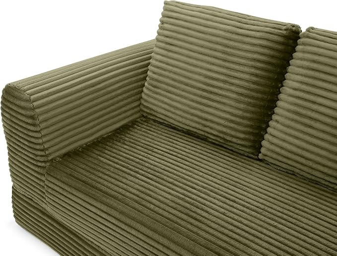 82-Inch Foldable Loveseat Boneless Cloud Couch, Modern Compressed Foam Daybed Floor Mattress Sleeper Sofa, 2-in-1 Boneless Convertible Sofa in a Box,No Assembly Required