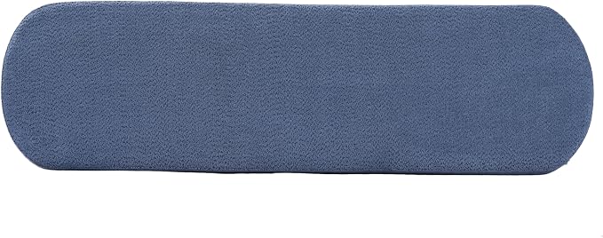 Christopher Knight Home Arden Minimalist Style Rectangular Loop Yarn Fabric Ottoman Bench, Rubberwood Frame, Entryway Bench, Living Room Sofa Extra Seat, End of Bed Footstool, Blue+Brown