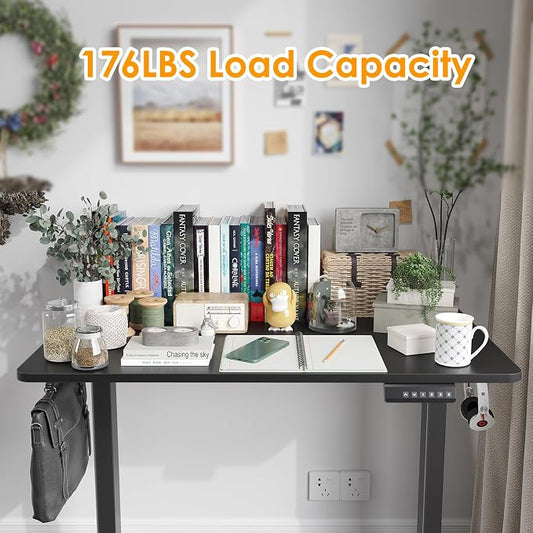 STARY Electric Standing Desk Adjustable Height Sit Stand Home Office Desk with Splice Board