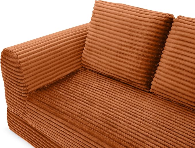 82-Inch Foldable Loveseat Boneless Cloud Couch, Modern Compressed Foam Daybed Floor Mattress Sleeper Sofa, 2-in-1 Boneless Convertible Sofa in a Box,No Assembly Required