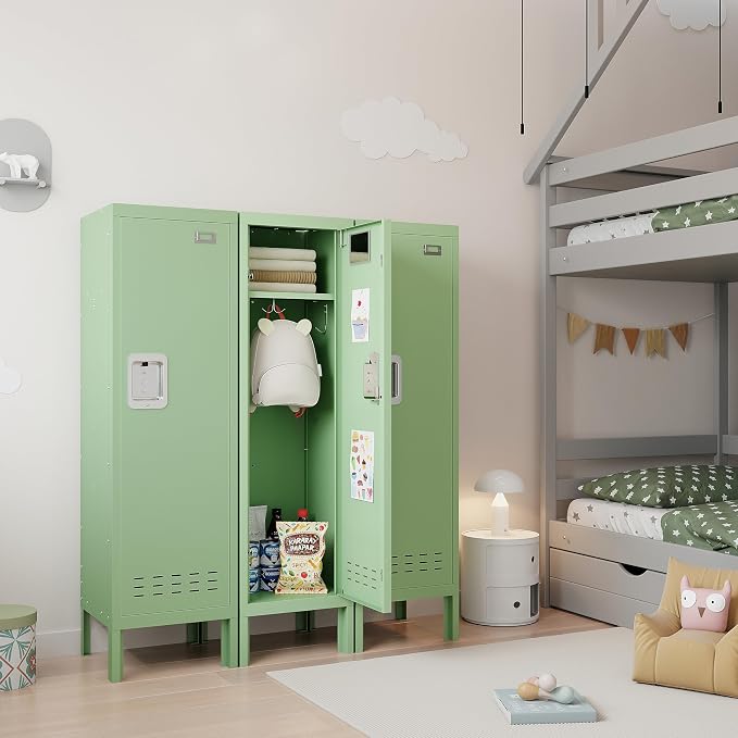 BUTISOW Metal Kids Locker,Metal Cabinet Storage Lockers,Lockable for Employees with Door,54" Height Steel Locker,Lockable Steel Locker for Children's Room, Playroom, School,Gym