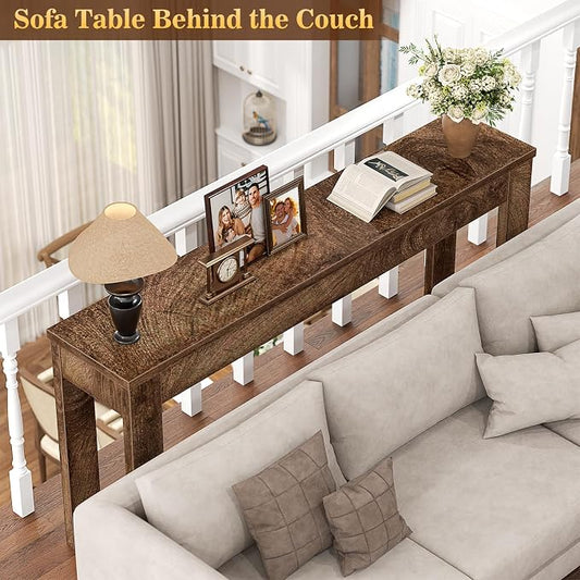 Armocity Console Table, 47" Farmhouse Wood Entryway Table, Sofa Tables Narrow Long Behind Couch, Entry Table for Entrance, Hallway, Living Room, Cracked Oak