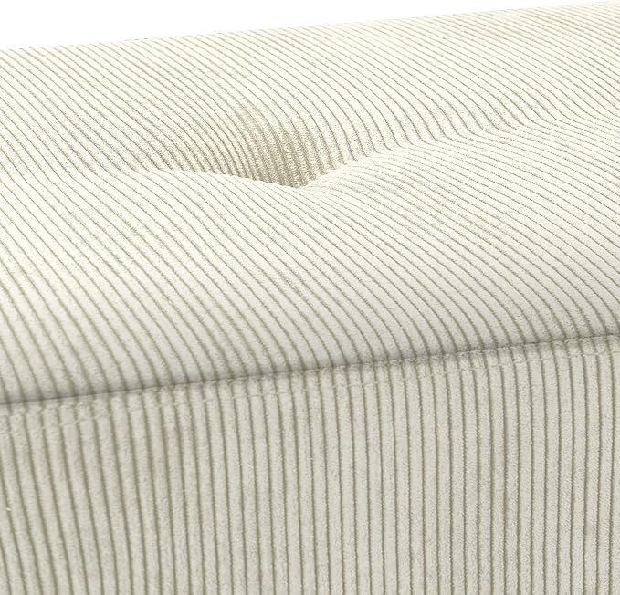 Comfy to go Entryway Bench - Beige Bench for Bedroom, Modern Ottoman End of Bed, Corduroy Padded Benches for Living Room, Foyer, Mudroom, Hallway - 39" L x 14" W x 17" H