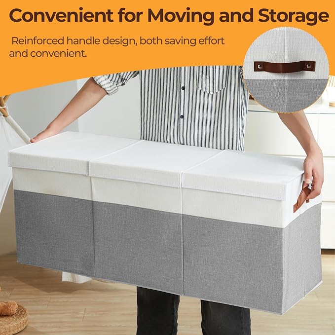 Extra Large Toy Box,150L Foldable Sturdy Toy Storage with Lid, 40"x14"x16" Kids Storage Organizer, Toy Chest for Boys&Girls,for Nursery,Bedroom,Playroom,Living Room,Large Capacity Toybox(Grey)