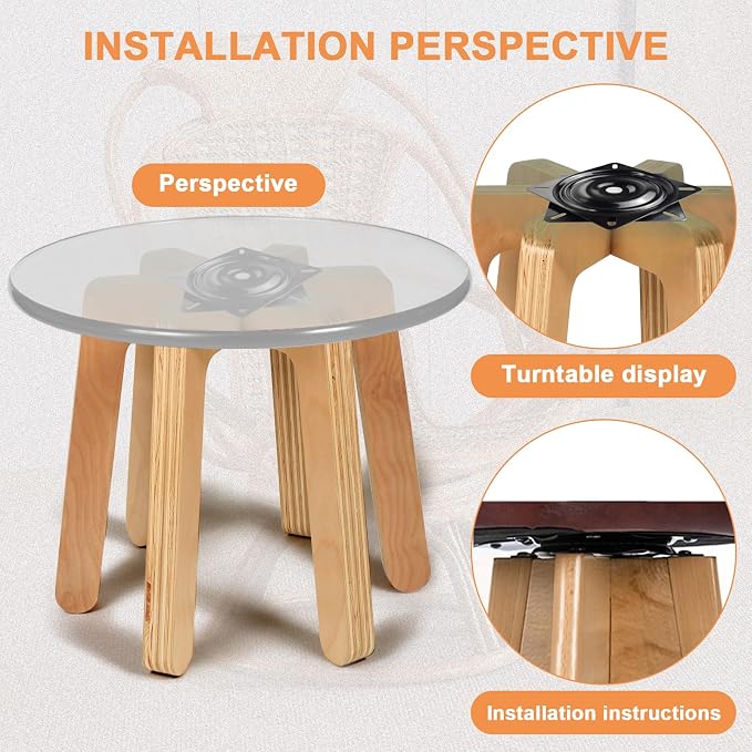 AAGUT 10" Swivel Plate Heavy Duty Bar Stool Replacement for Recliner Chair & Boat Seat Square Swivel Turntable Swivel Steel Cabinet Mechanism Base