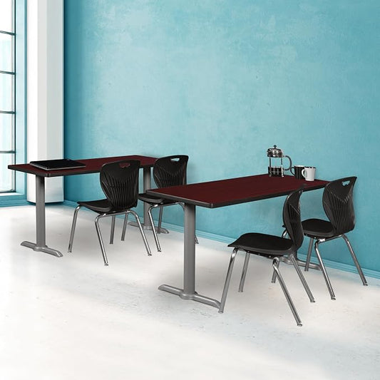 Romig Pillar 42" x 24" Training Table- Mahogany/Grey Base