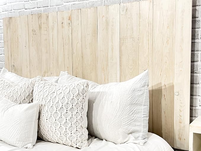 Barn Walls Antique White Headboard, Farmhouse Design, Solid Wood Headboard, Floating Panels, Wall Mount, Adjustable Height, Easy Assembly, Twin Size