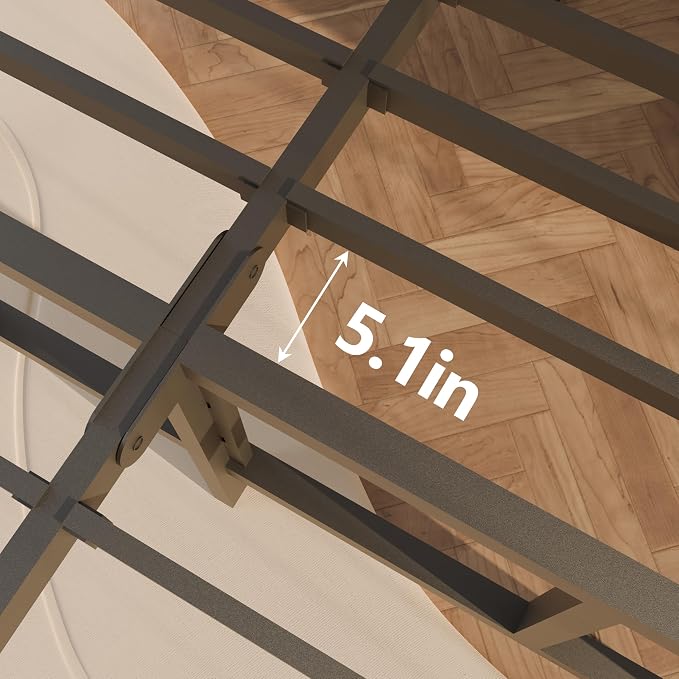 FUIOBYVV California King Bed Frame 14 Inch Tall 3500 lbs Heavy Duty Metal Platform Bed Frame California King Size No Box Spring Needed,Noise Free,Non-Slip,Easy Assembly