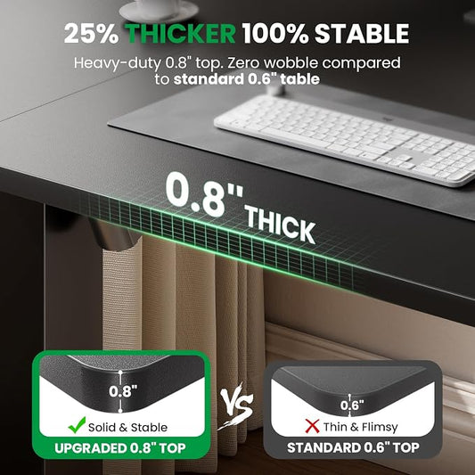 SIAGO Electric Standing Desk Adjustable - 48 x 24 Inch Sit Stand up Desk with 0.8 Inch Thick Tabletop - Adjustable Height Table with 3 Memory Preset, Cable Management for Home Office