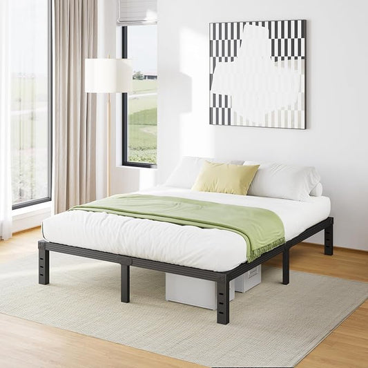 Furnitui 12 Inch High Metal Full Size Bed Frame, Platform Bed Frame Full Size No Box Spring Needed, Easy Assembly, Noise Free, Sturdy, Black