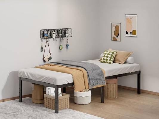 LUMUNANCE Metal Bed Frame Twin Size - 16 Inch Heavy-Duty Twin Platform Bed Frame No Box Spring Needed, Easy Assembly, Noise-Free, Sturdy Mattress Foundation, Underbed Storage Space