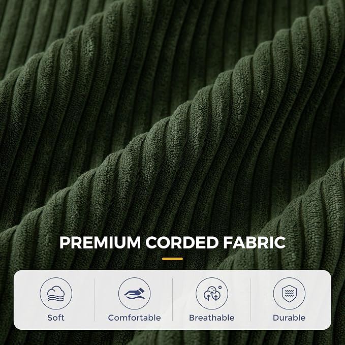 MAXYOYO Modular Sectional Sofa Couch, Foldable U Shaped Cloud Couch with Pillows, Tufted 6-Seat Boneless Sofa Lounger for Living Room, No Assembly Required, Dark Green