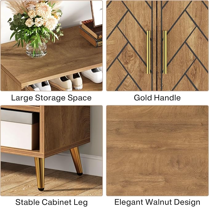 Tribesigns 6-Tier Shoe Cabinet with Doors (Light Brown)