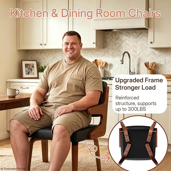 Dining Chairs Set of 2 with Hanging Armrest Black | Set of 2 luxury chairs featuring a unique table-hanging armrest design, perfect for modern, space-conscious homes
