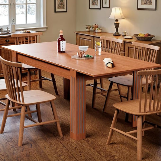 Sannwsg Extendable Table 54"-85", Extendable Dining Table for 4-8, Rectangular Kitchen Dining Table Space Saving, Farmhouse Dining Tables with 95" Runner