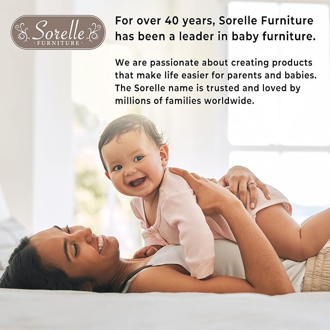 Sorelle Furniture Happy 3-in-1 Convertible Crib, Baby Crib to Toddler Bed, Sustainable Beech Wood, Non-Toxic Finish, Nursery Furniture - Gray
