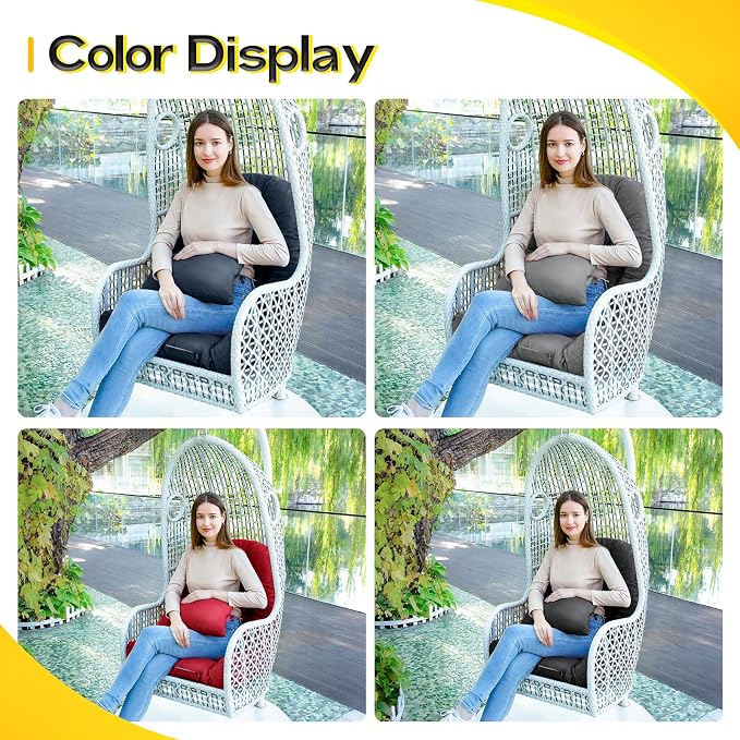 MAGIC ELEPHANT Egg Chair Cushion, Memory Foam Hanging Egg Chair Cushion Replacement, Indoor Outdoor Hammock Basket Swing Cushion with Headrest (Blue)
