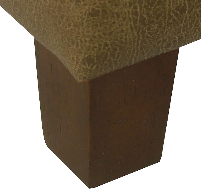 HomePop 18" Square Storage Ottoman - Distressed Brown Faux Leather