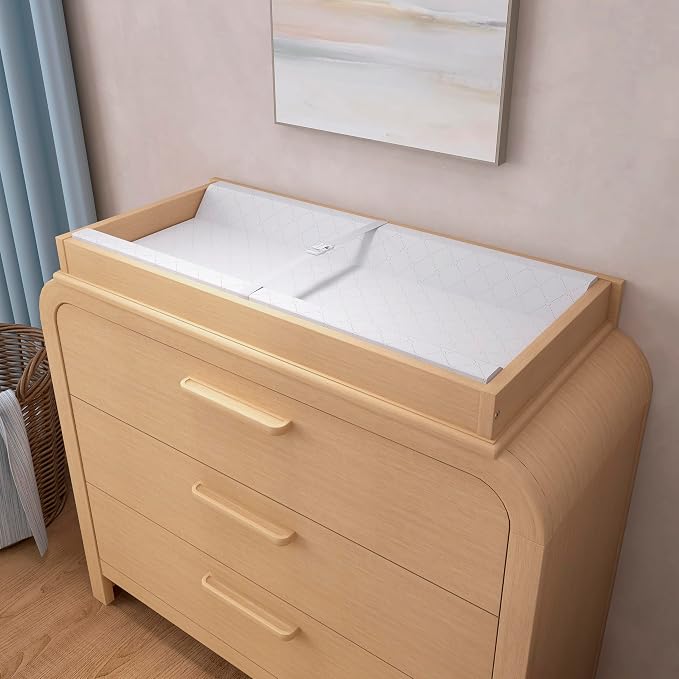 Evolur Cove 3-Drawer Changing Dresser, Amazon Exclusive, Fully Assembled Baby Nursery & Bedroom Dresser, Convertible Changing Table, Anti-Tip Kit, Natural Oak
