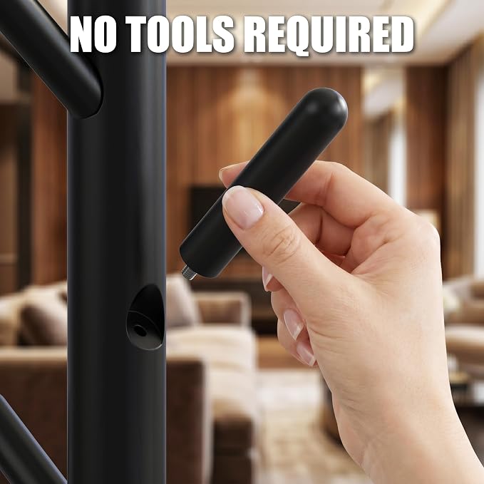 Simple Houseware Wooden Coat Rack Stand Garment Adjustable Tree Rack, 9 Hooks, Black