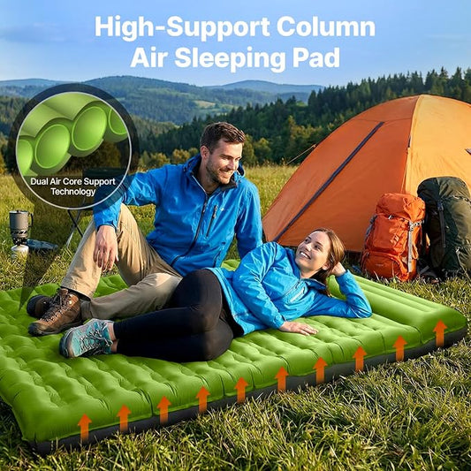OGERY Sleeping Pad, Ultralight Inflatable Sleeping Pad for Camping with Pillow Built-in Foot Pump, 6" Extra-Thick Reinforced Camping Mattress for Hiking, Backpacking, Tent