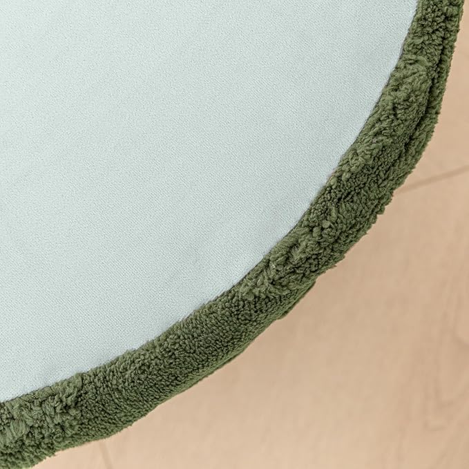 Asuprui Supportive Boucle Pouf Ottoman Foot Rest Elevate Your Living Room Decor with Lightweight Pouf Filler Modern Foam Stuffed Poof Perfect to Rest Your Feet (Deep Green, 20x20x14 Inches)