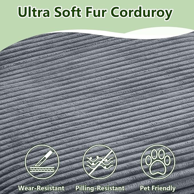 104.3" Modular Sectional Sofa,Modern Corduroy Cloud Couch with Cup Holder & Side Pockets,Boneless Couch Upholstered 4-Seater L-Shaped Sofa for Living Room,No Assembly (Dark Grey, Right-Facing Chaise)