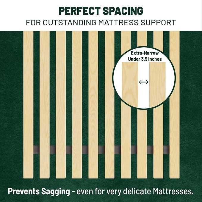 Treaton, 0.68-Inch Heavy Duty Vertical Wooden Bunkie Board/Bed Slats, King, Beige