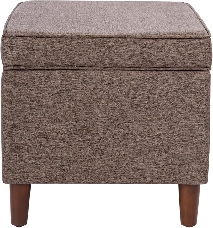 HomePop 24" Dinah Collection Storage Ottoman - Chocolate Brown