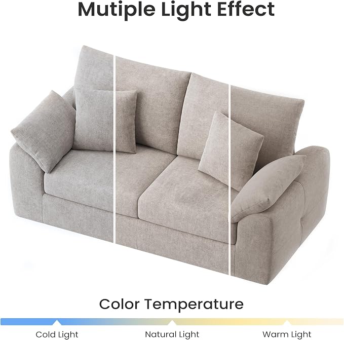 75.6" Modern Loveseat Sofa for Living Room, Cloud Boneless Couches with 4 Pillows, Mid Century Loveseat couches for Small Place, No Assembly Required, Camel
